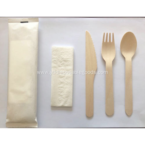 160mm Disposable flatware set wooden fork tableware